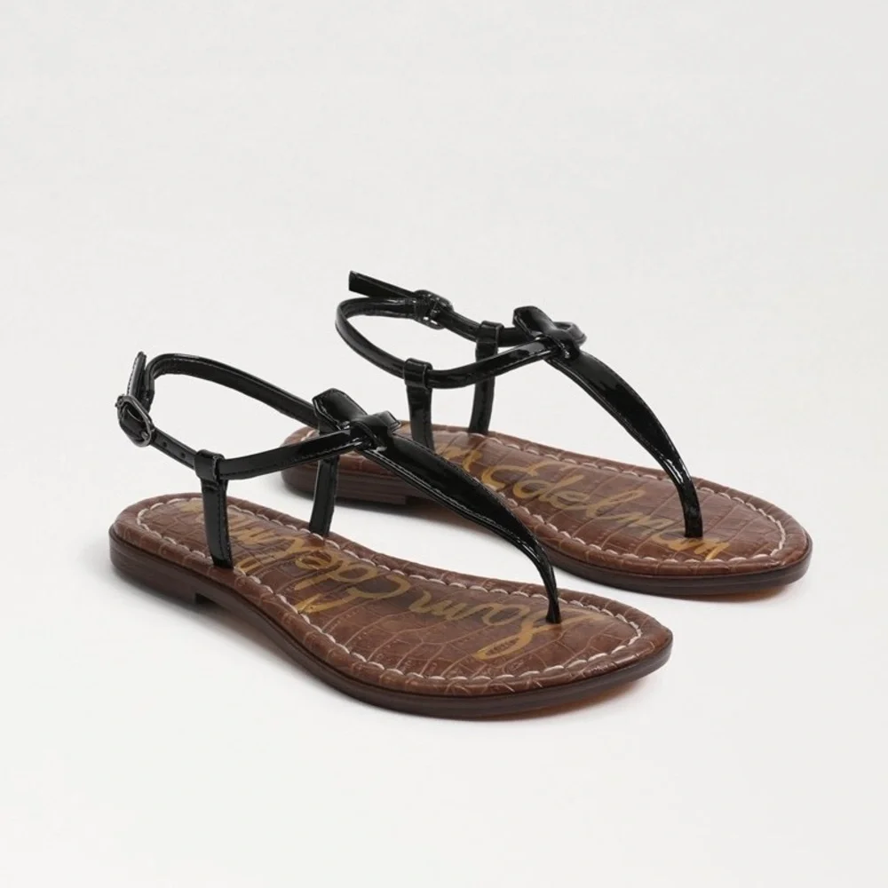 Sam Edelman Gigi Kids Black Patent Sandals Size 2